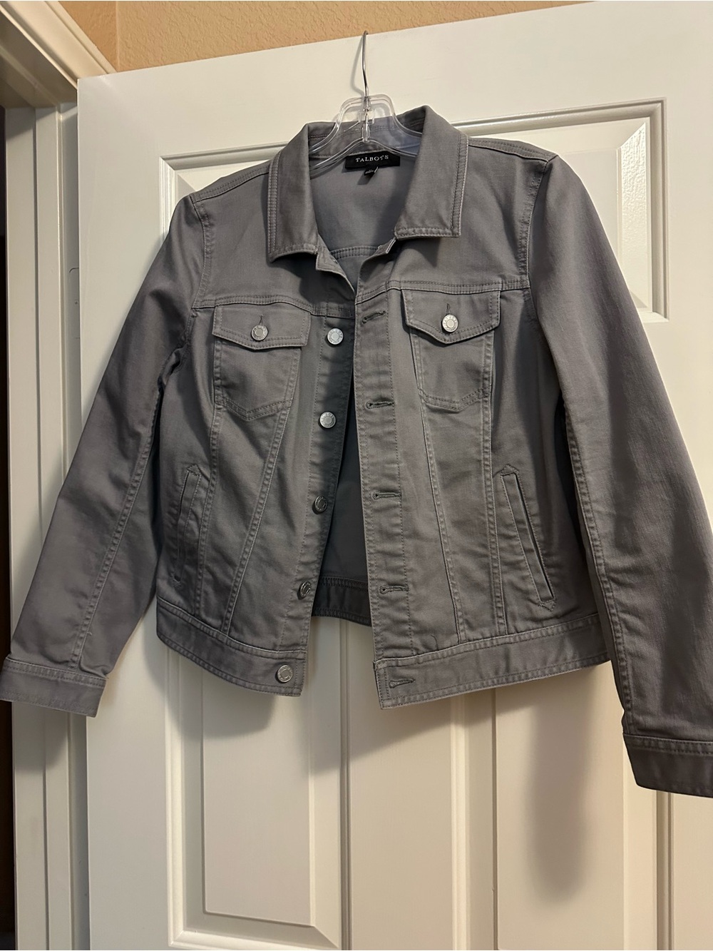 Talbots Gray Denim Jacket size medium